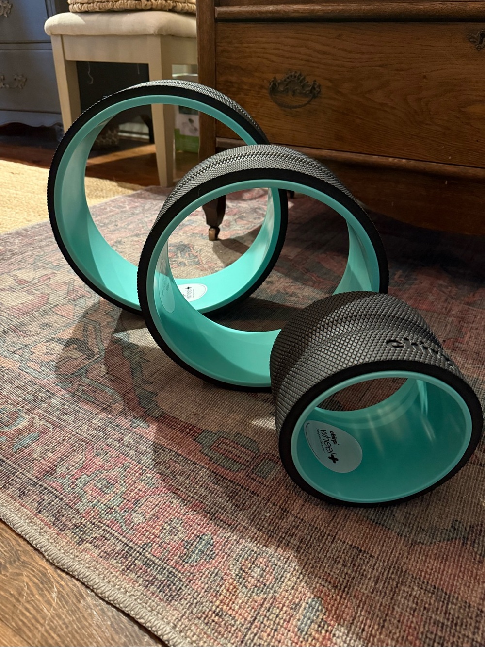Set of 3 Chirp Wheels in Teal and Black w/ carry case
